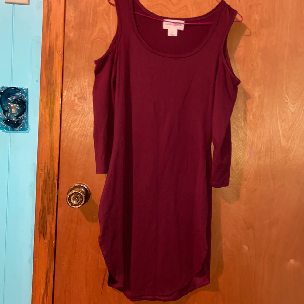 Wishful park figure hugging dress with shoulder cutouts